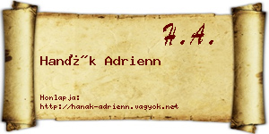Hanák Adrienn névjegykártya