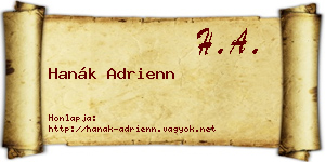 Hanák Adrienn névjegykártya
